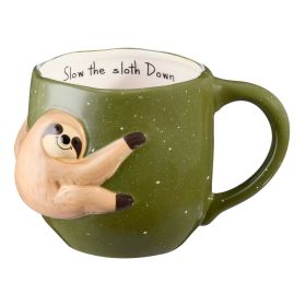 19 oz Green Slow Sloth Earthenware Mug